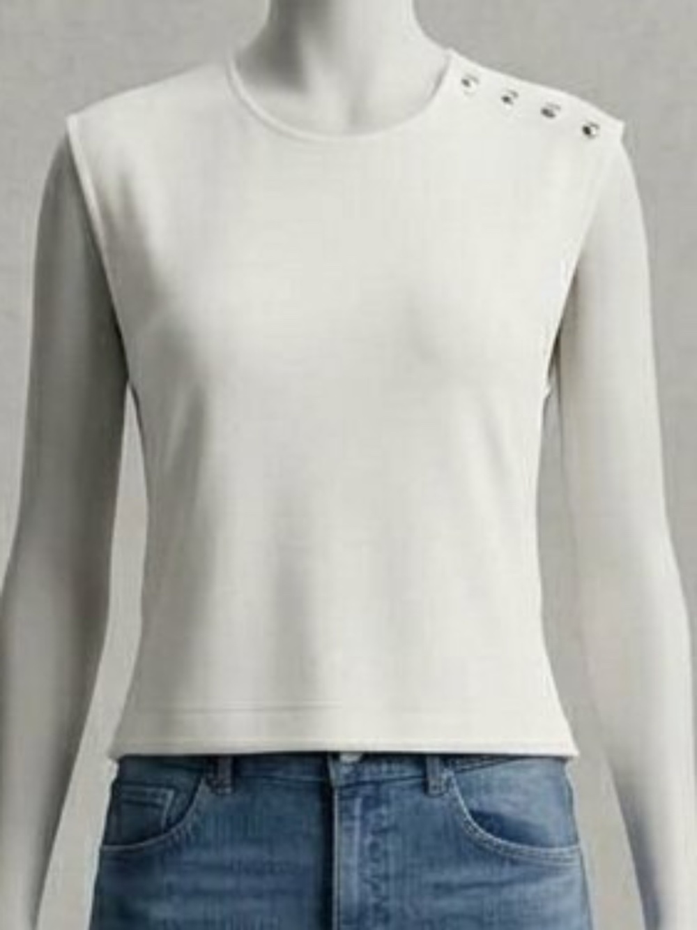 Derek Lam 10 Crosby Semi-Backless Sleeveless Drape Top with White Tails